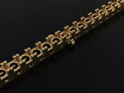Box Style Diamond Tennis Bracelet 3mm 3D print model