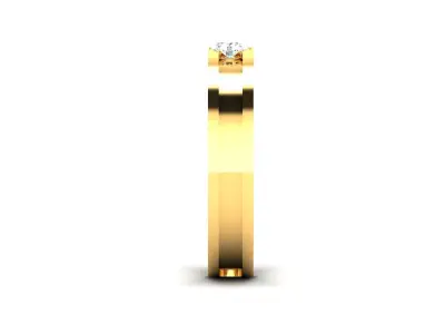 Band 3dm Render Details diamond engagement ring gold 3D print model