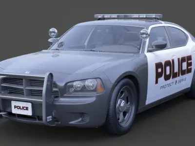 Police Car 001 3D model