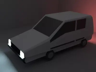 Low Poly Car in FBX OBJ DAEFBX Low-poly 3D model