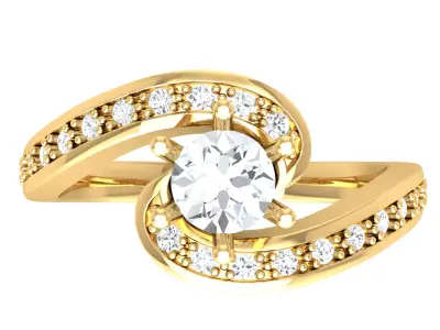 Elegant Solitaire Diamond Engagement Ring 3D print model