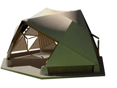 BAMBOO CANOPY D-ICO BAKED  3D model