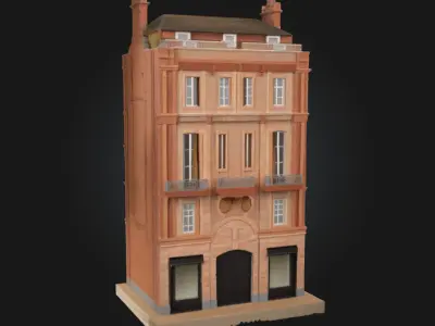 Grand Facade Model  Regal Architecture for Cinematic Worlds 3D model