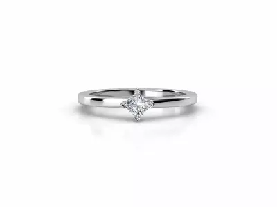 ZDR079 solitaire diamond engagement ring 3D print model