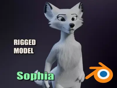 Sophia Anthro Arctic Fox 3D model