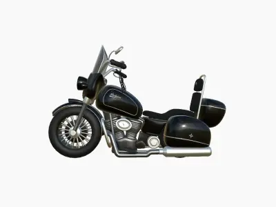 Motorcycle Cartoon B02 Black - Custom Vehicle Design Low-poly 3D model