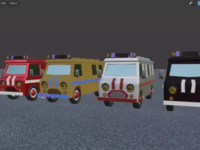 LOWPOLY   SIMPLE VEHICLE 3D model