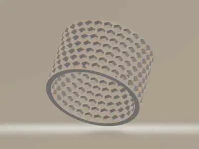 Simple cylinder with hexagonal mesh or honeycomb pattern 3D model