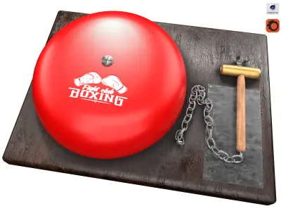 Boxing Ring Gong Bell  Low-poly 3D model