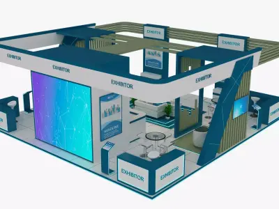 Exhibition booth 10x10 meter  3D model