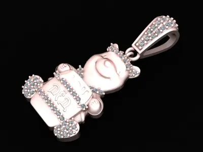 TEDDY BEAR PENDANT 3D PRINTABLE MODEL 3D print model