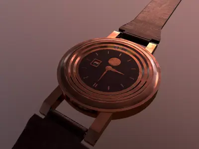 Copper Wrist Watch  Free 3D model