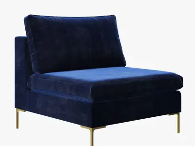 Slub Velvet Edlyn Chair by Anthropologie 3D model