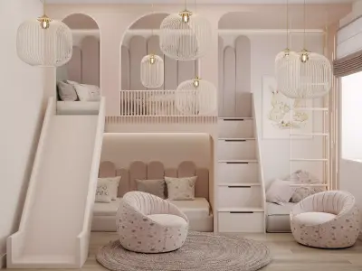 Childrens room for a girl 3D model