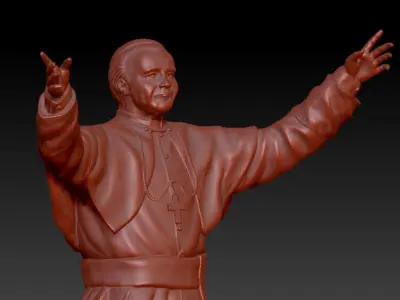 Statue of Saint Pope John Paul 2  3D model