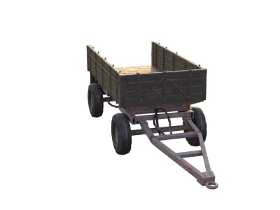 Tractor Haul Trailoer WWII PBR Low-Poly Low-poly 3D model