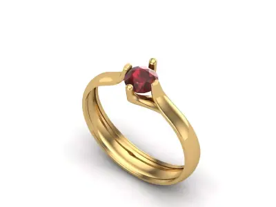 Womens Rings With Stone Ring Ready STL 3DM Models Rings women 3D print model 13