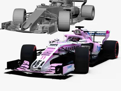 Force India VJM11 Low-poly 3D model