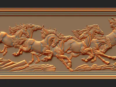 Eight Horses for CNC and  3D print model