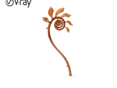 Spiral Fern Copper Decor Model Pack Low-poly 3D model