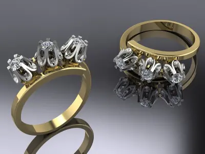 Jewelry Ring Gold 3D print model 21
