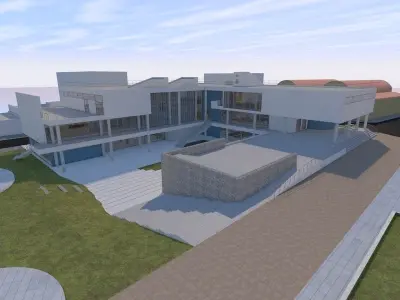 ARCHITECTURAL MUSEUM for Archicad with plans obj and fbx  3D model