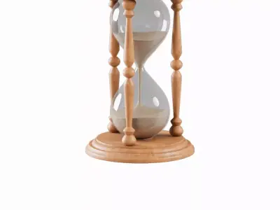 Vintage wooden houglass Low-poly 3D model