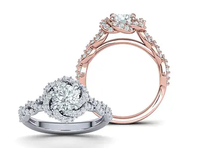 Weaving Halo Engagement ring 3dmodel 3D print model