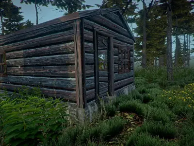 Forest Cabin Low-poly 3D model