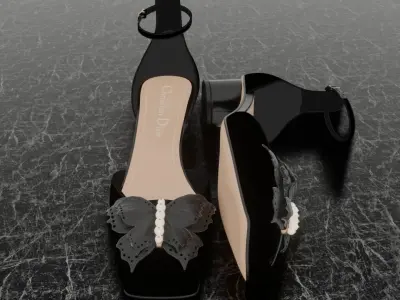 CHRISTIAN DIOR 3D SHOES - WOMAN Low-poly 3D model