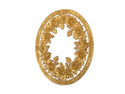 Classic circular carved decor ornament 15  3D model