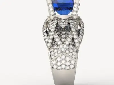 Diamond women ring 001 3D print model