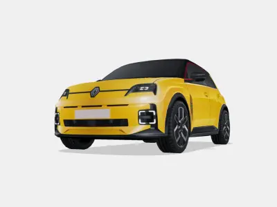 Renault 5 E-Tech 2025 Low-poly 3D model