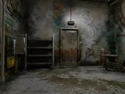 The old  Horror Room 7 Low-poly 3D model