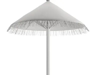 Straw hut beach Low-poly 3D model