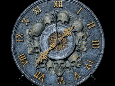 Timeless Skull Wall Clock 3D print model
