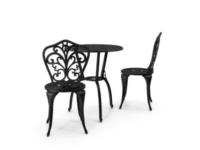 Erik Round Long Bistro Table Set 3D model