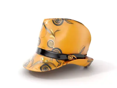 Stylish Fedora Model Pack with Decorative Pattern Low-poly 3D model