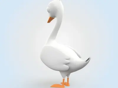 Cartoon Swan 3D model