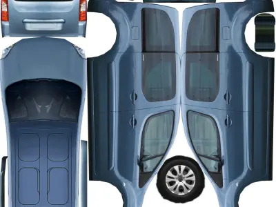 5 Low Poly touring cars Low-poly 3D model