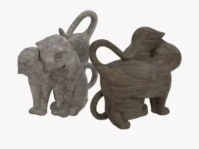 4K texture statue cat for decoration Low-poly 3D model