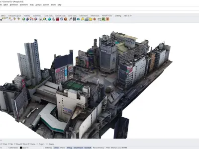 Tokyo Shibuya Scramble Crossing Free low-poly 3D model