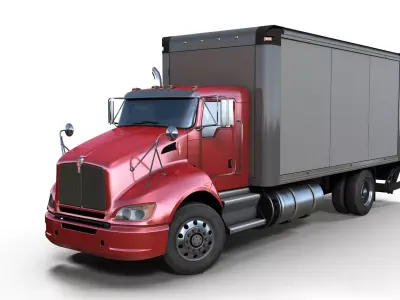 Kenworth t370 box truck Low-poly 3D model