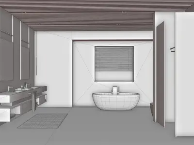 Bathroom Interior Scene Low-poly 3D model