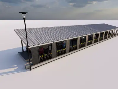 Roof Parking-Parking Lot 3D model