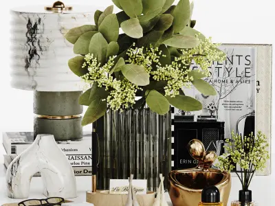 Decorative Set 028 Low-poly 3D model