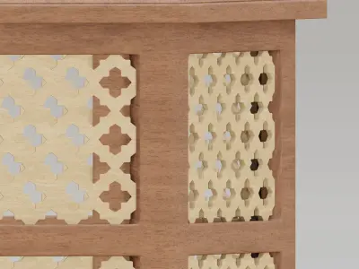 Hexagonal ornate Moroccan table 3D model