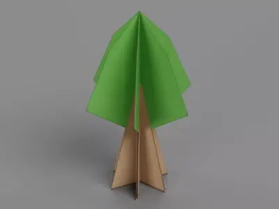 Paper Tree V3 Low-poly 3D model