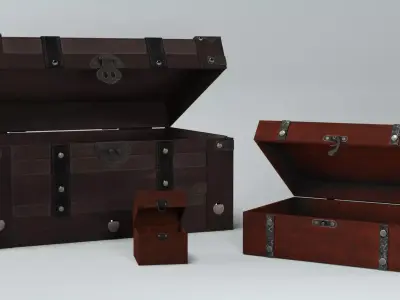 Wooden boxes 3D Model Collection