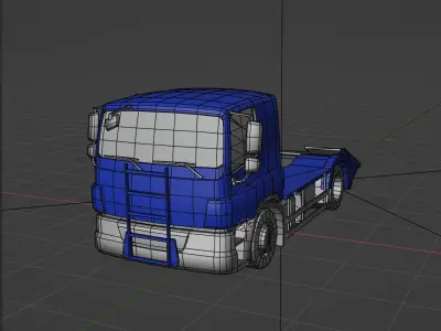 Low poly truck or van Low-poly 3D model